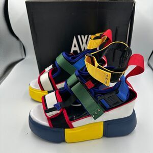 Anthony Wang Cranberry-02 Women's Platform Sport Sandals US 8 Multicolor w/ Box